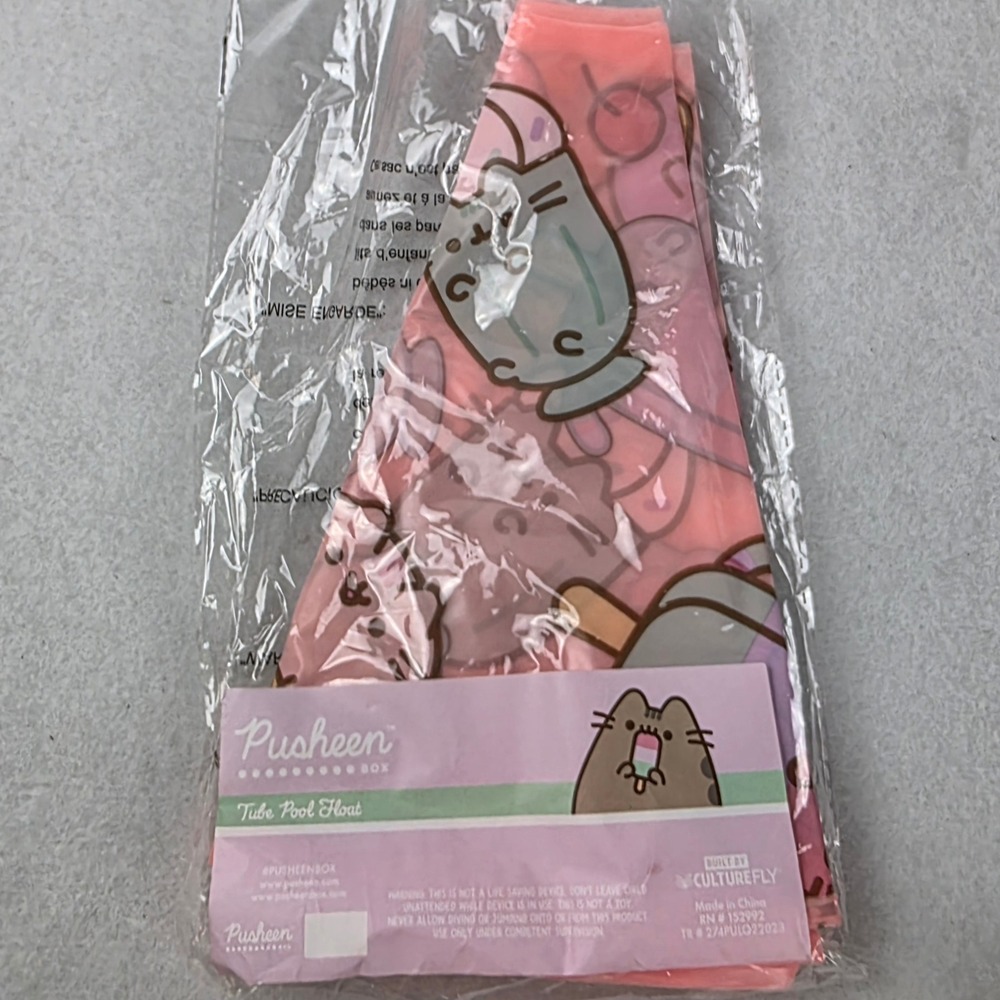 Pusheen Box Tube Pool Float Pink Inflatable CultureFly RN 152992 Summer Toy NEW